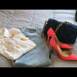 Jessica Simpson Flamingo Pink stiletto heels.